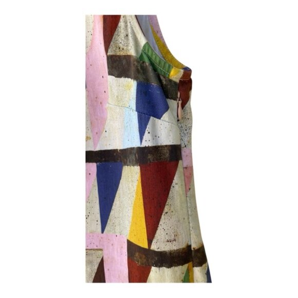 Aventures des Toiles Multicolor Geometric Print Sheath Dress Sz 38/ US 8 - Picture 8 of 11